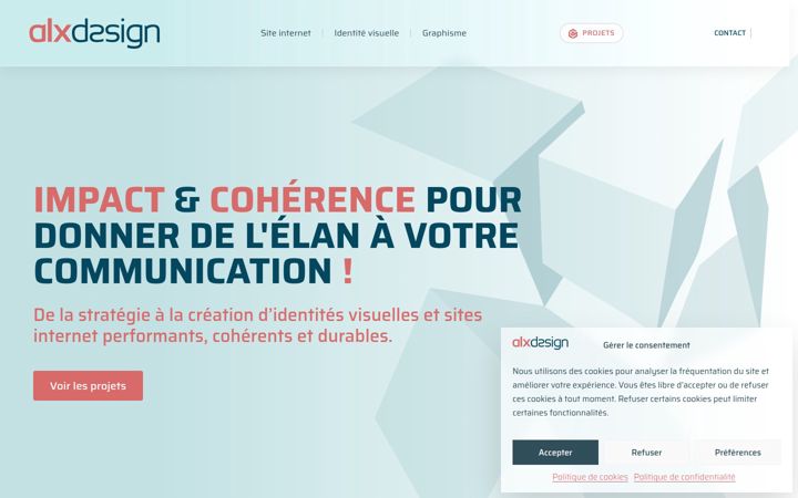 Posnetek zaslona alxdesign.com