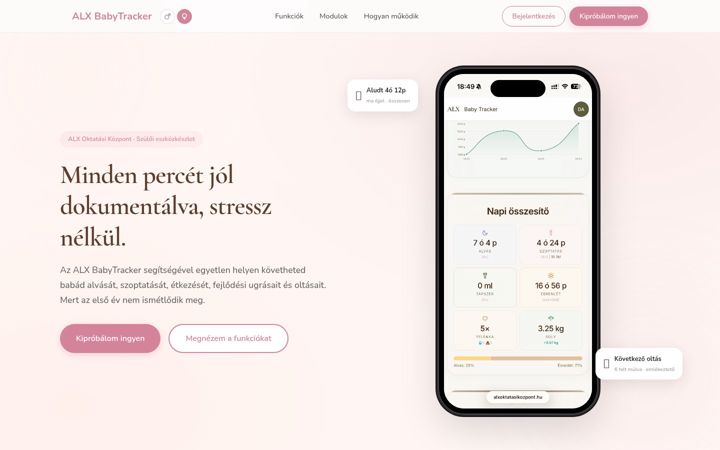 Screenshot of alxoktatasikozpont.hu