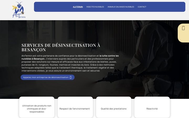 Screenshot of alxtermin-nuisibles.fr