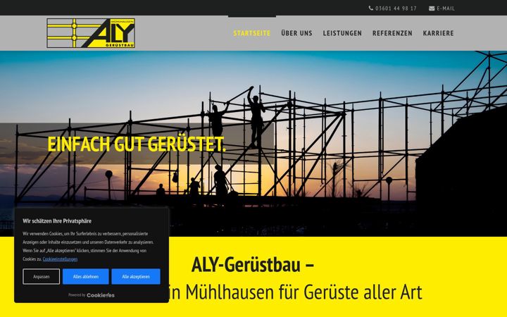 Screenshot of aly-geruestbau.de