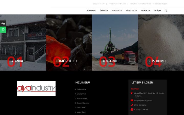 Posnetek zaslona alyaindustry.com