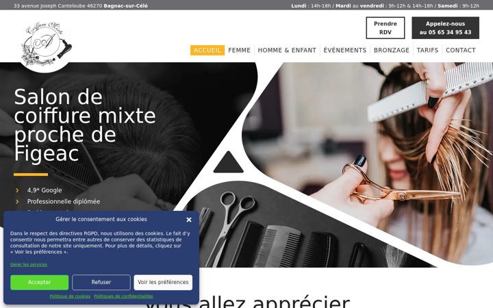Screenshot of alyciacoif-bagnac.fr
