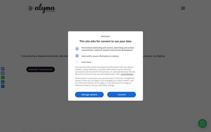 Screenshot of alyma.com.br