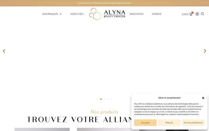 Screenshot von alynabeauty.com