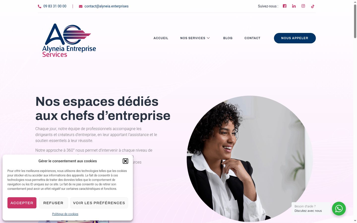 Captura de ecrã do banner de consentimento apresentado antes de qualquer interação
