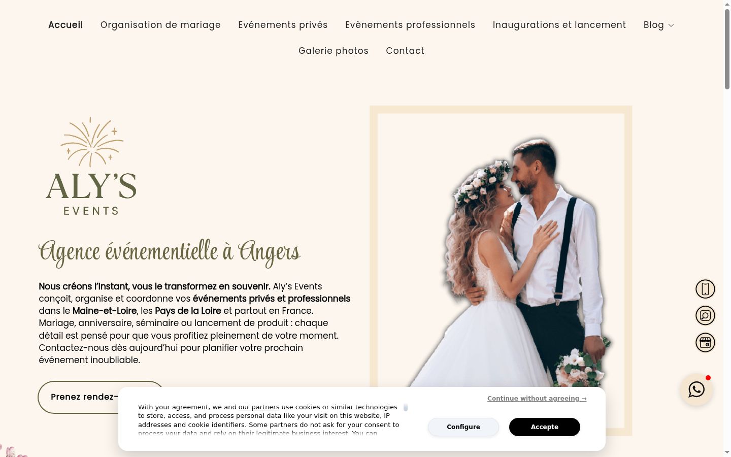 Screenshot del banner di consenso mostrato prima di qualsiasi interazione