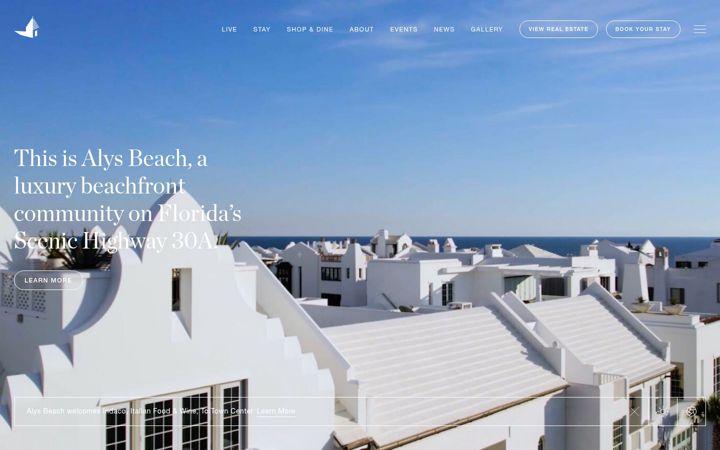 Screenshot of alysbeach.com