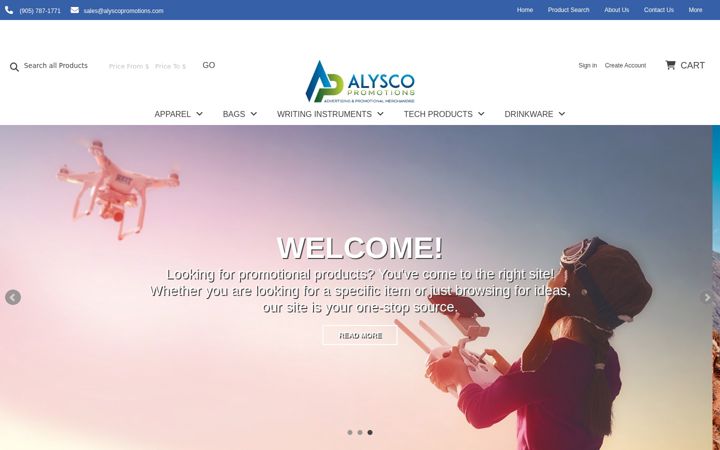 Screenshot di alyscopromotions.com