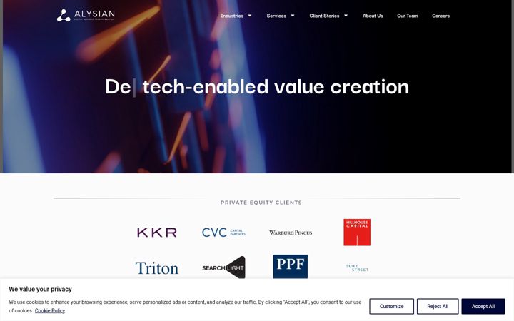 Screenshot stránky alysian.com