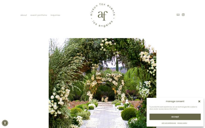Screenshot of alysonfoxevents.com