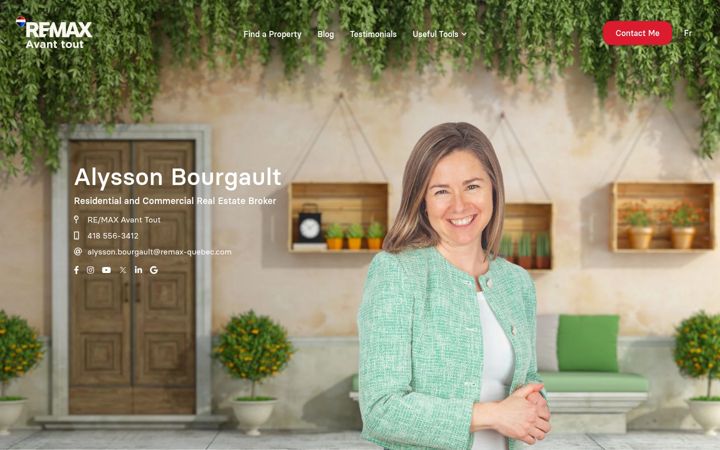 Ekraanipilt saidist alyssonbourgault.ca