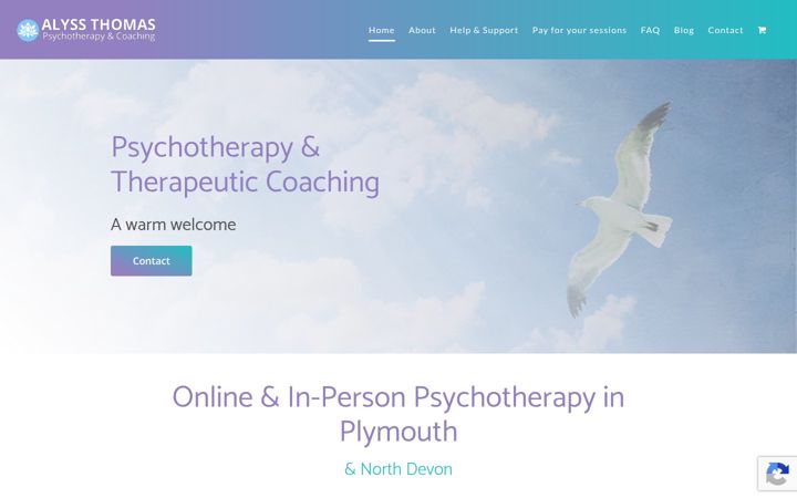 Zrzut ekranu alyssthomaspsychotherapy.co.uk