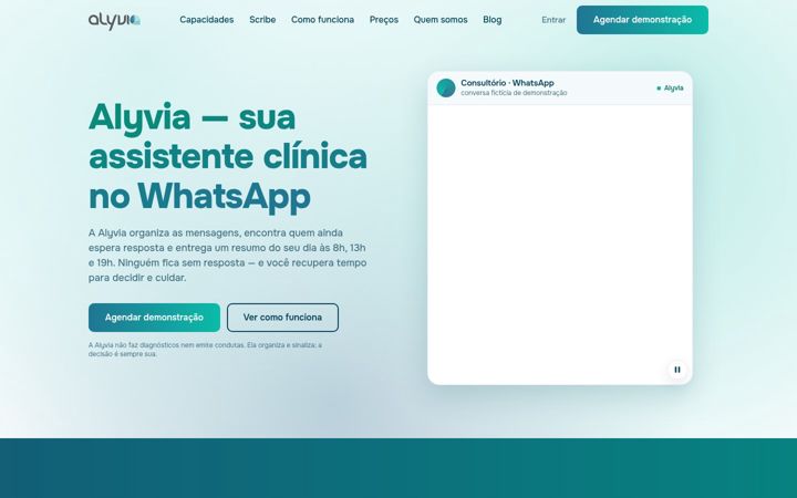 Captura de pantalla de alyvia.com.br