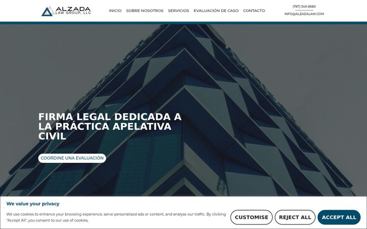 Screenshot of alzadalaw.com