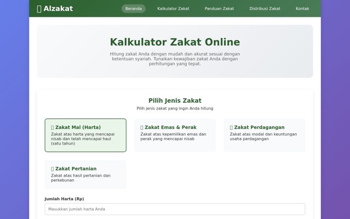 Screenshot ta' alzakat.org