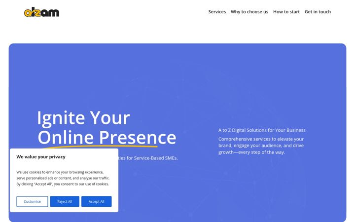 Screenshot of alzamdigital.com