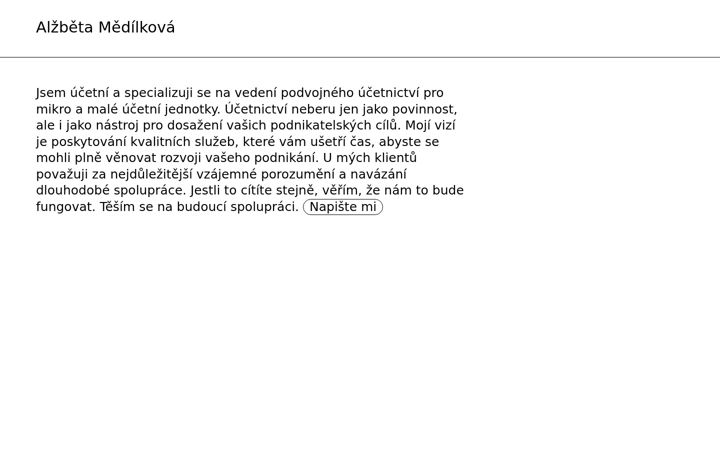 Screenshot of alzbetamedilkova.cz