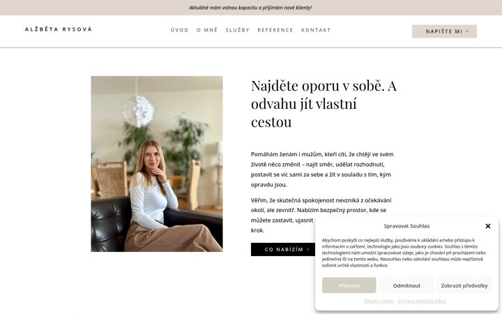 Screenshot of alzbetarysova.cz