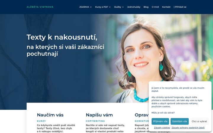 Screenshot of alzbetavintrova.cz