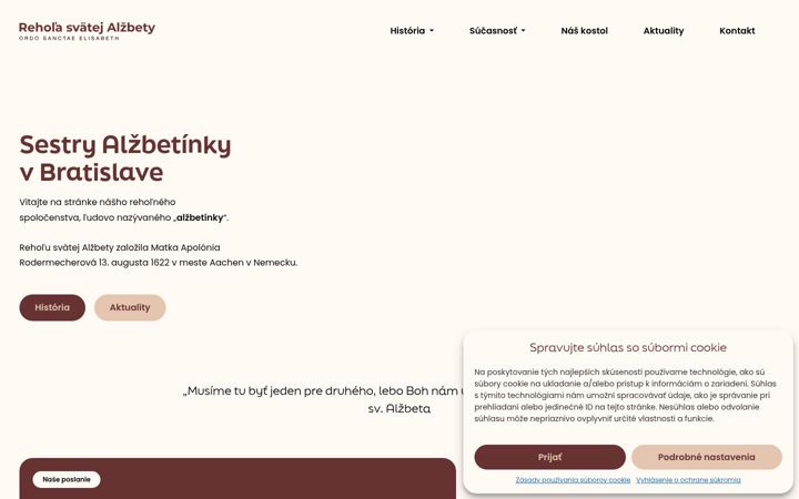 Screenshot of alzbetinky.sk