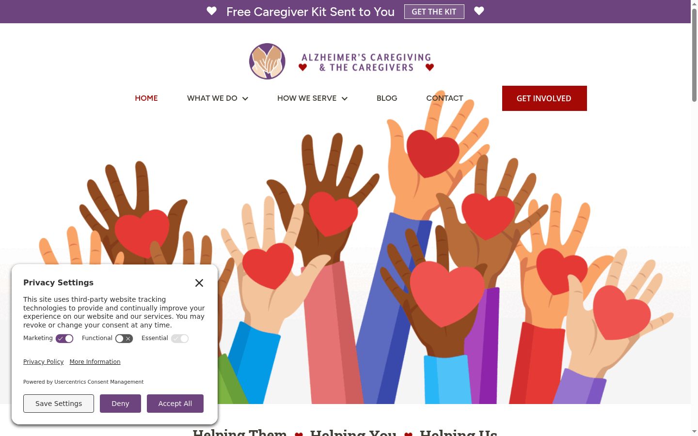 Screenshot del banner di consenso mostrato prima di qualsiasi interazione