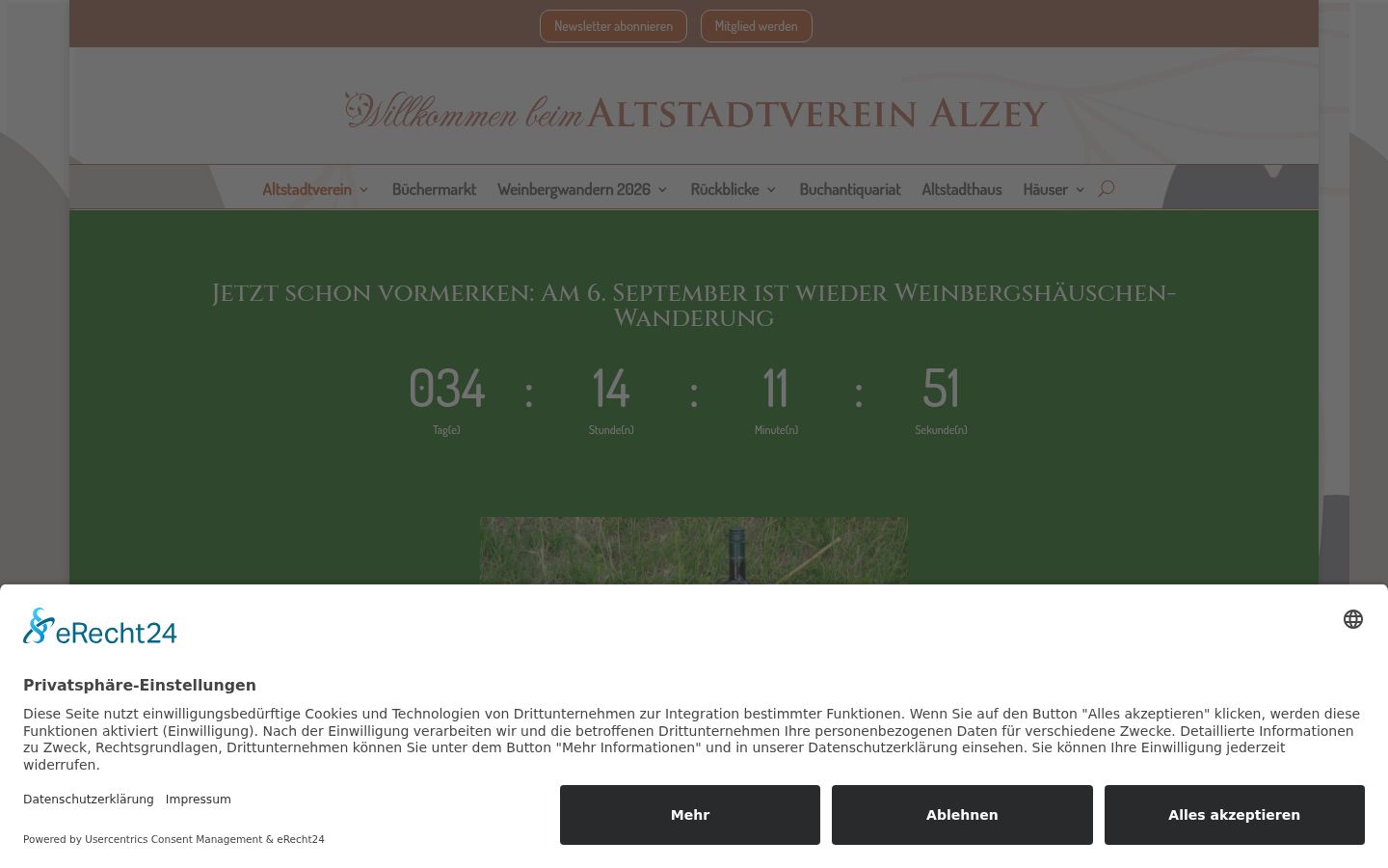 Screenshot del banner di consenso mostrato prima di qualsiasi interazione