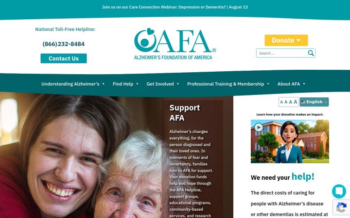 Screenshot of alzfdn.org