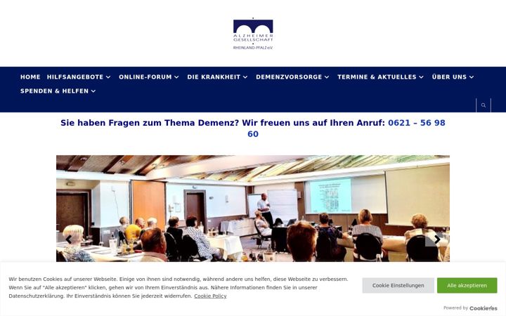 Screenshot of alzheimer-gesellschaft-rhpf.de