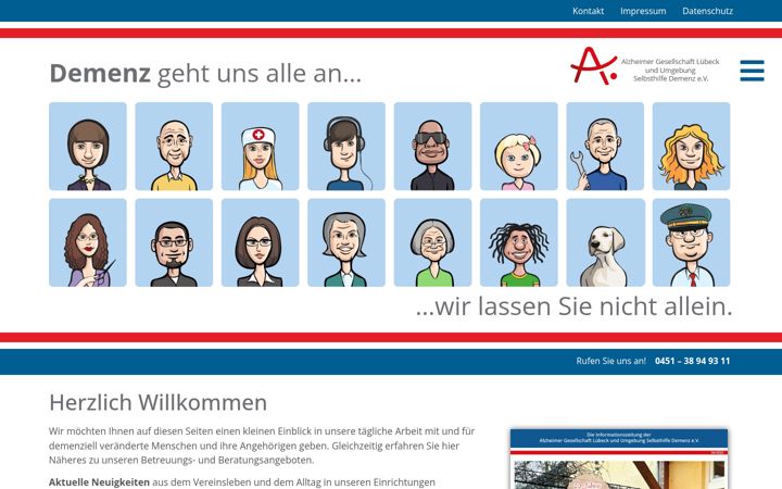 Screenshot di alzheimer-luebeck.de