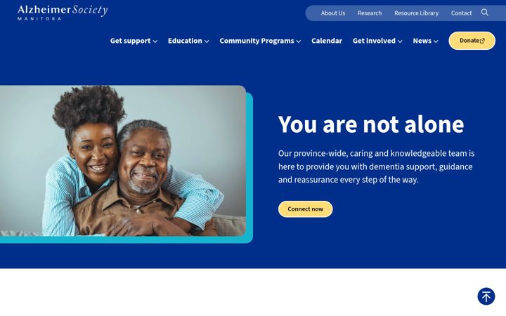 Screenshot of alzheimer.mb.ca