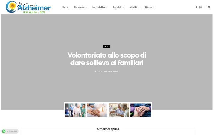 Screenshot of alzheimeraprilia.org