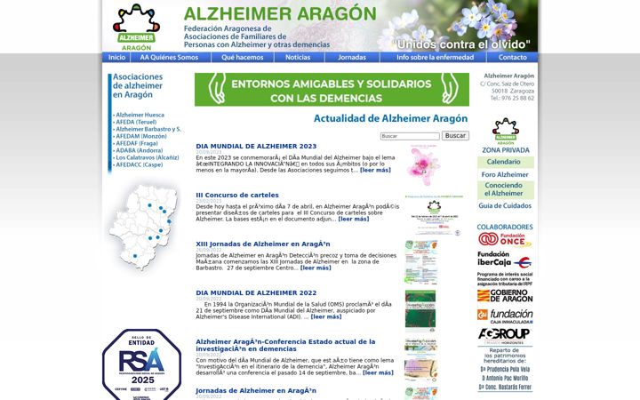 Screenshot of alzheimeraragon.es