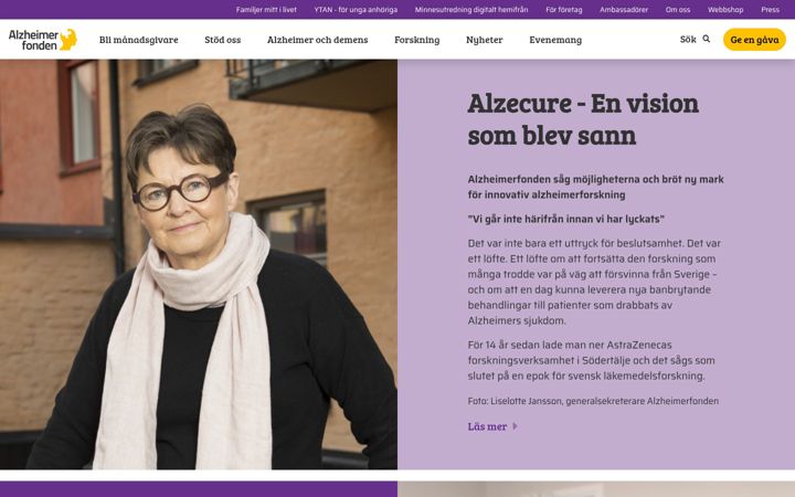 Screenshot of alzheimerfonden.se