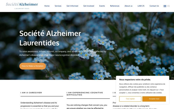 Ekrano kopija alzheimerlaurentides.com
