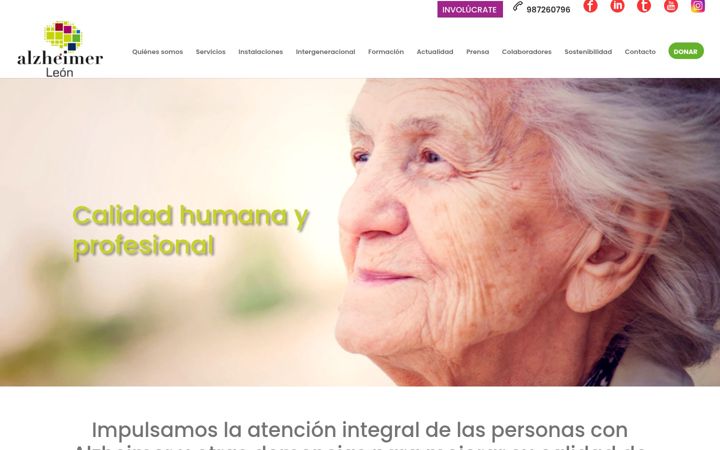 Screenshot of alzheimerleon.org