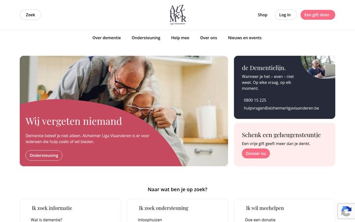 Ekrano kopija alzheimerliga.be