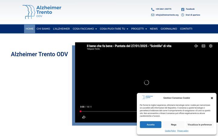 Captura de ecrã de alzheimertrento.org