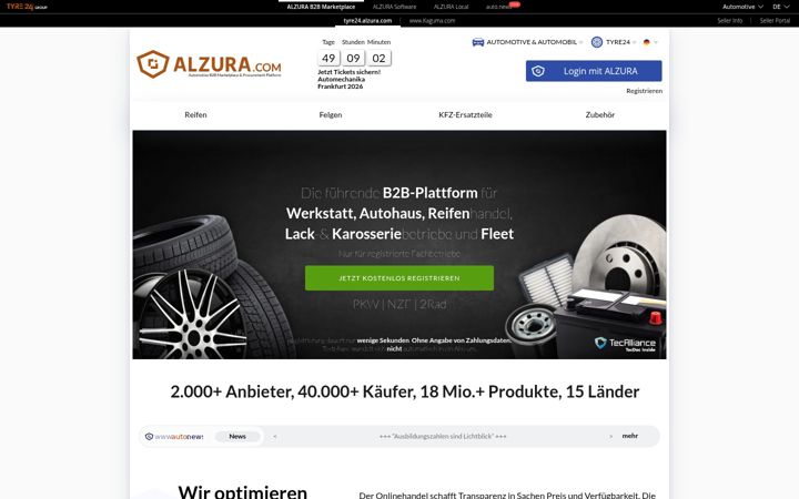 Screenshot of alzura.com