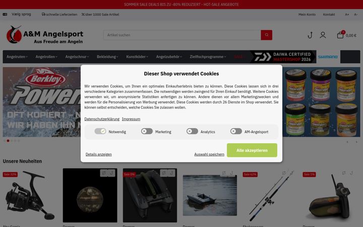 Zrzut ekranu am-angelsport-onlineshop.de