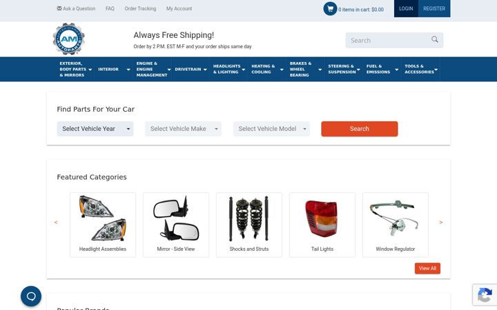 Captură de ecran a am-autoparts.com