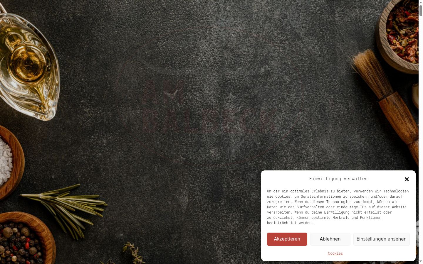 Captura de pantalla del banner de consentimiento mostrado antes de cualquier interacción