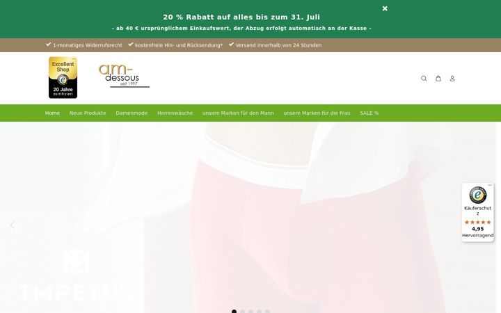 Screenshot of am-dessous.de
