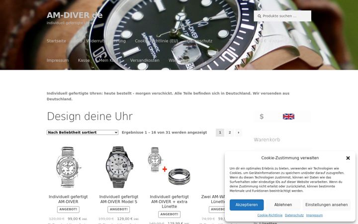 Screenshot του am-diver.de