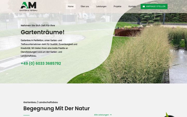 Screenshot stránky am-garten-tiefbau.de