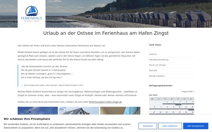 Kuvakaappaus sivustosta am-hafen-zingst.de