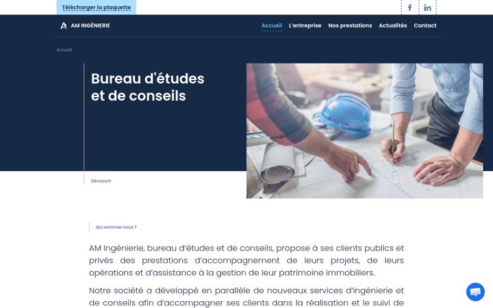 Screenshot stránky am-ingenierie.com