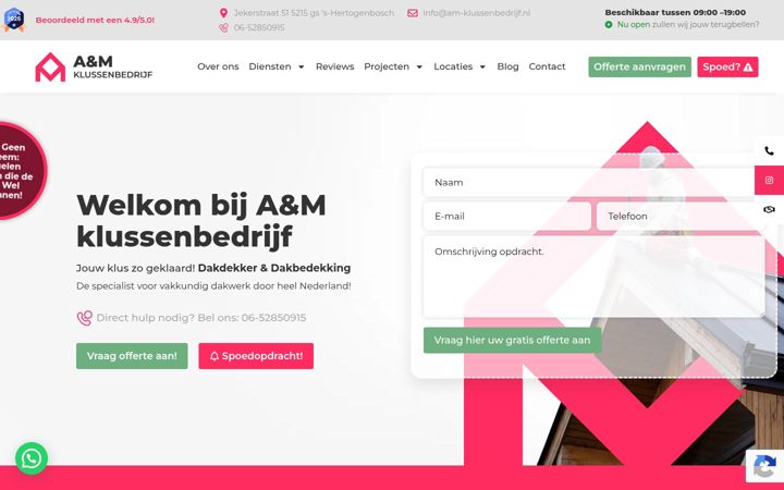 Screenshot of am-klussenbedrijf.nl
