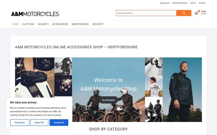 Screenshot ta' am-motorcyclesshop.co.uk