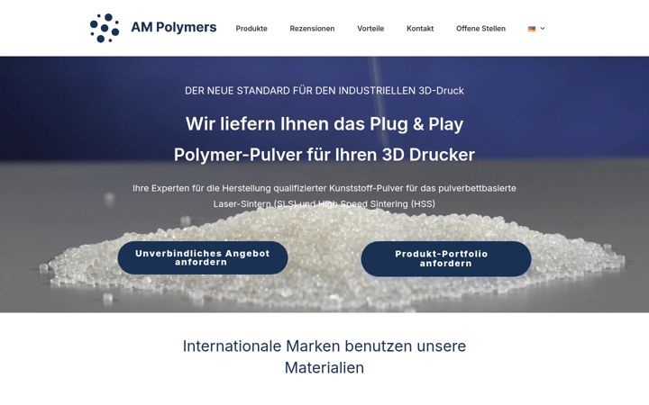Captura de ecrã de am-polymers.de
