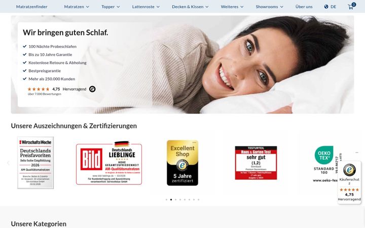 Screenshot of am-qualitaetsmatratzen.at